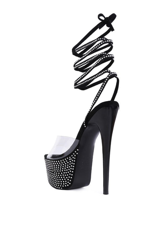 SUGAR MOM STRAPPY DIAMANTE PLATFORM HIGH HEELS