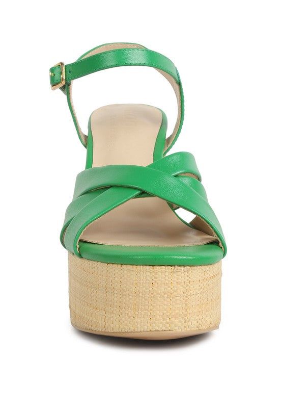 De-Vil Crisscross Straps Slim Block Heel Sandals - Oh So Boujie