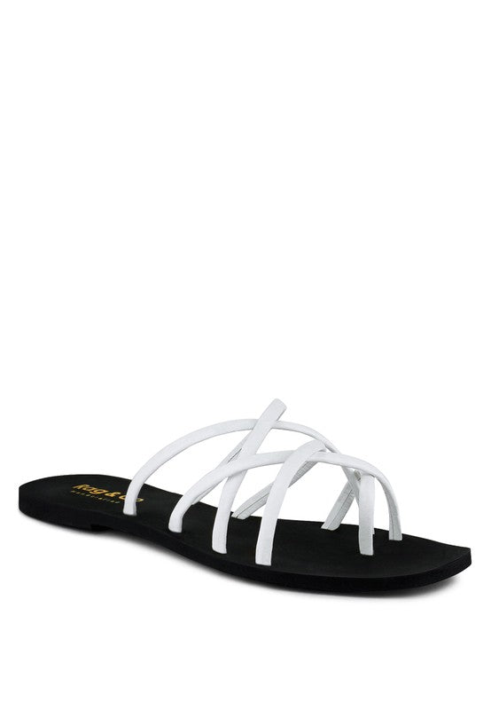 SWEETIN Strappy Flat Slip On Sandals - Oh So Boujie