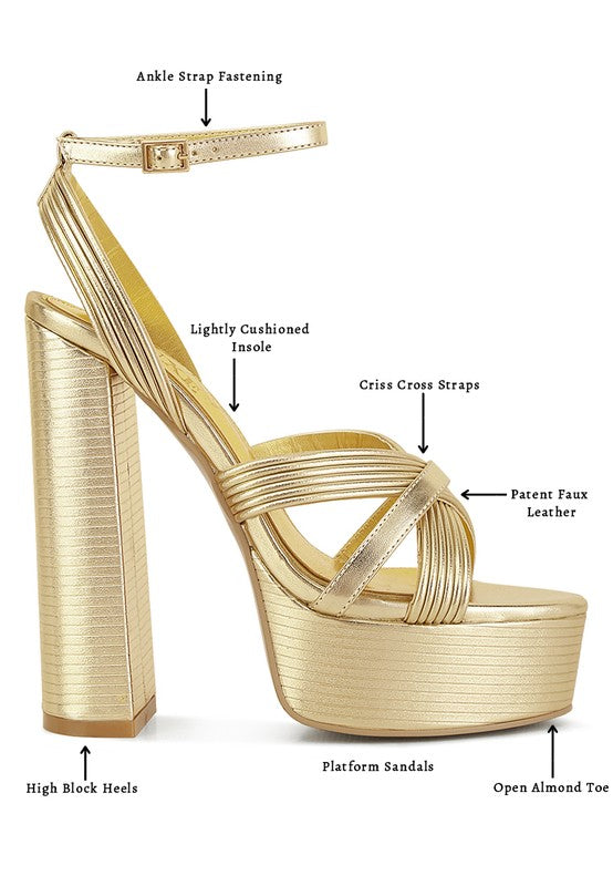 Splendid Cross Strap High Heeled Sandals - Oh So Boujie