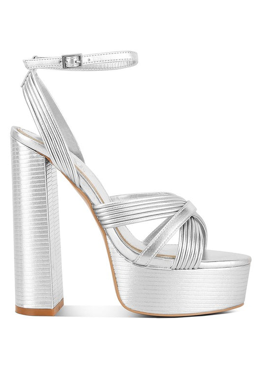 Splendid Cross Strap High Heeled Sandals - Oh So Boujie