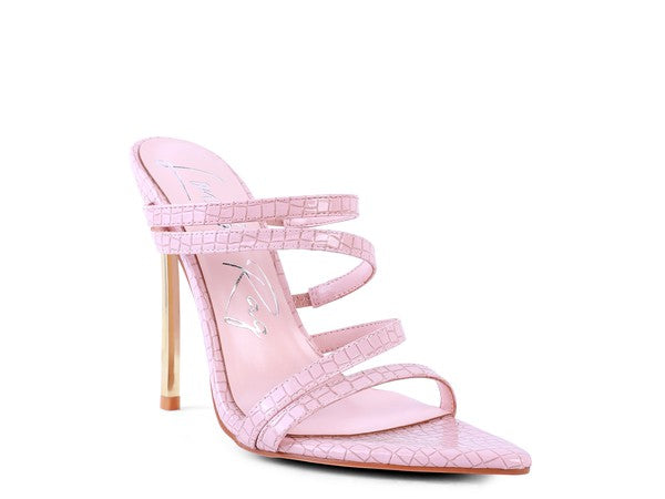 New Affair Croc Metal High Heeled Sandals - Oh So Boujie