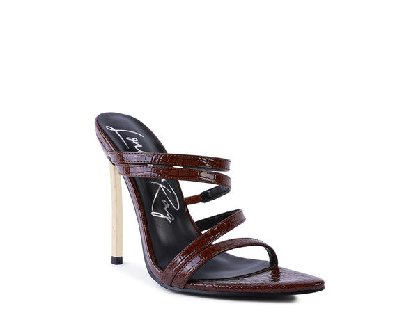 New Affair Croc Metal High Heeled Sandals - Oh So Boujie