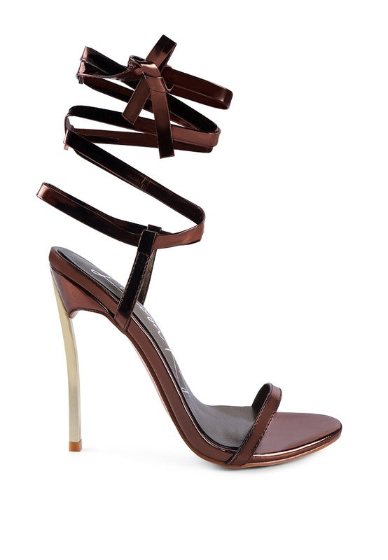 SMACKER STILETTO LACE UP SANDAL - Oh So Boujie