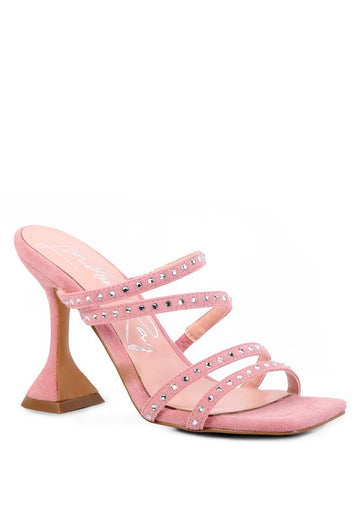 Face Me Studded Mid Heel Multi Strap Sandals - Oh So Boujie