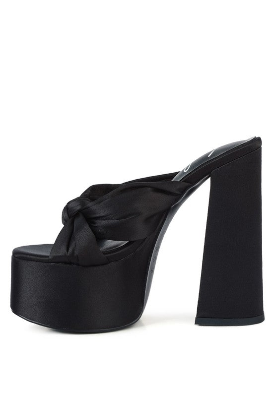 STROBING KNOTTED CHUNKY PLATFORM HEELS - Oh So Boujie