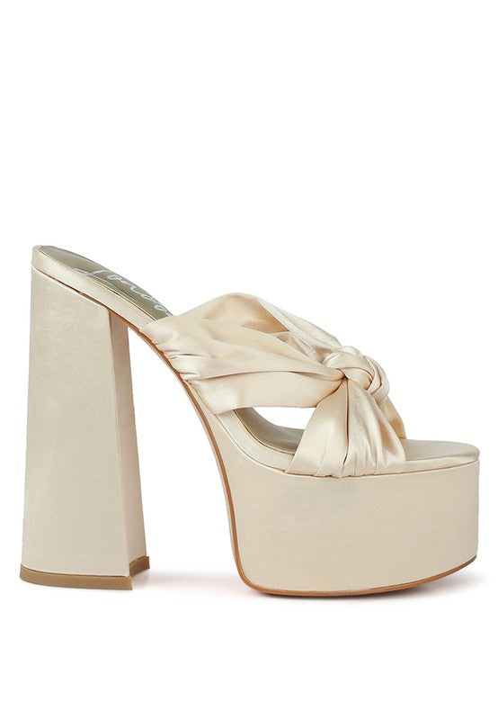 STROBING KNOTTED CHUNKY PLATFORM HEELS - Oh So Boujie