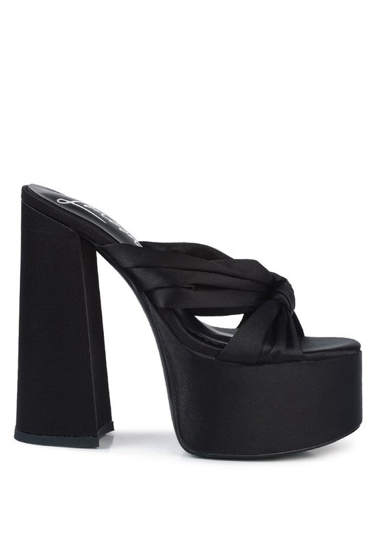 STROBING KNOTTED CHUNKY PLATFORM HEELS - Oh So Boujie