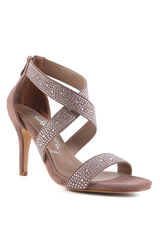 QUEEN BEE Rhinestone High Heeled Sandal - Oh So Boujie