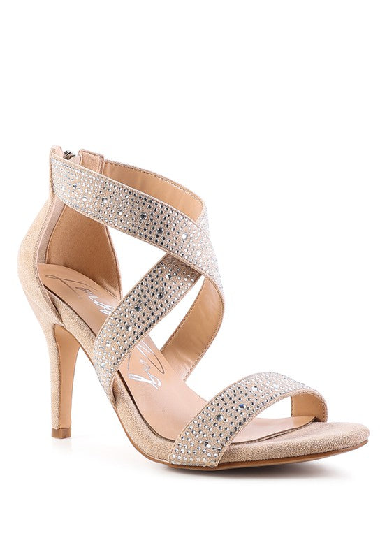 QUEEN BEE Rhinestone High Heeled Sandal - Oh So Boujie