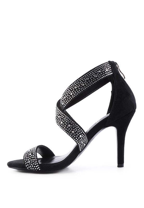 QUEEN BEE Rhinestone High Heeled Sandal - Oh So Boujie