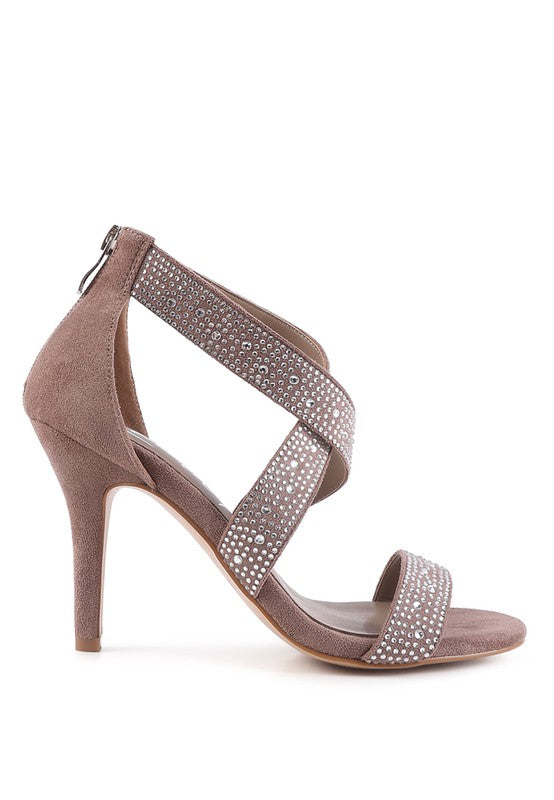 QUEEN BEE Rhinestone High Heeled Sandal - Oh So Boujie