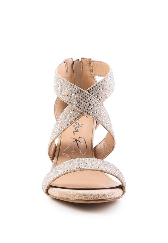 QUEEN BEE Rhinestone High Heeled Sandal - Oh So Boujie