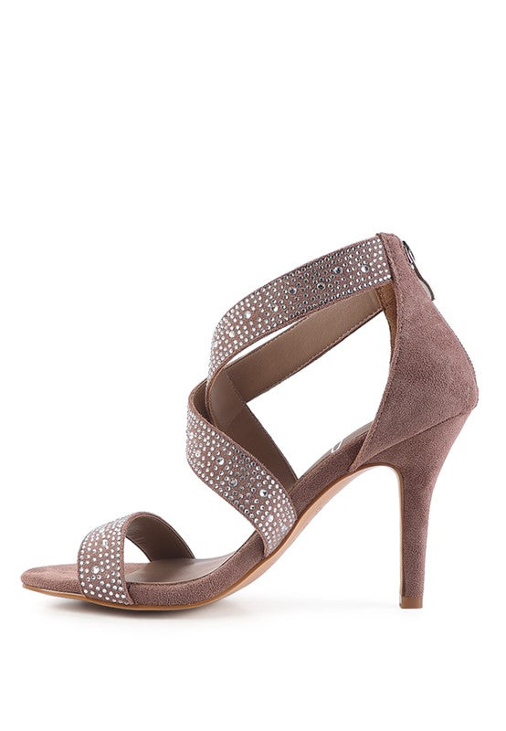 QUEEN BEE Rhinestone High Heeled Sandal - Oh So Boujie