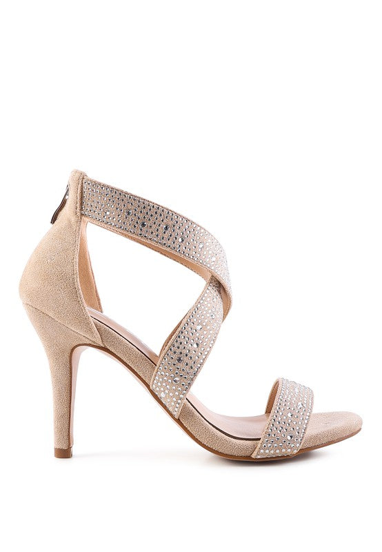 QUEEN BEE Rhinestone High Heeled Sandal - Oh So Boujie