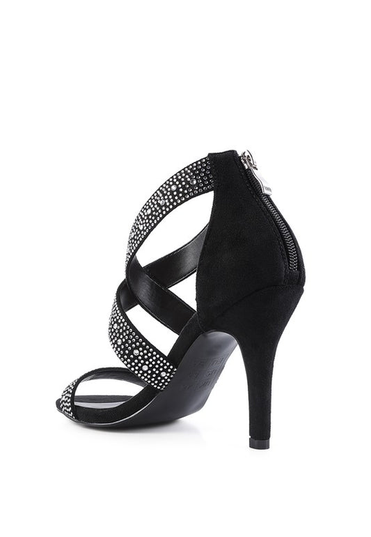 QUEEN BEE Rhinestone High Heeled Sandal - Oh So Boujie