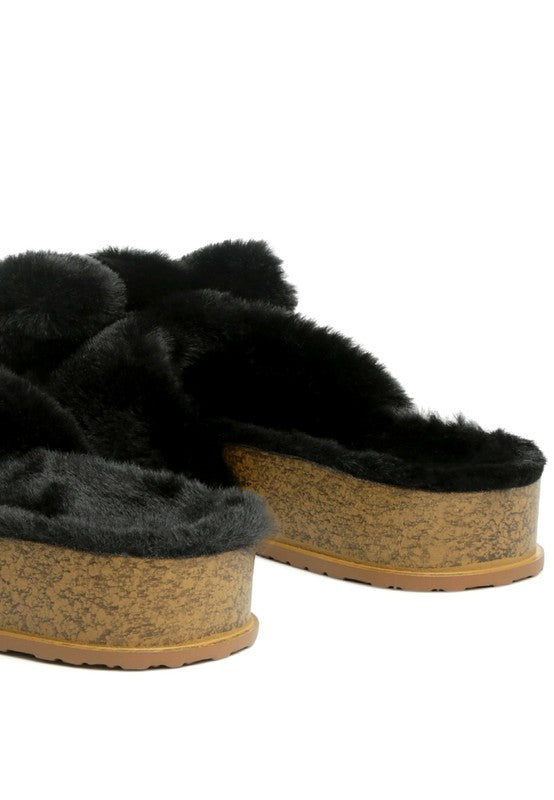 Fuzz Bow Fur Flats - Oh So Boujie