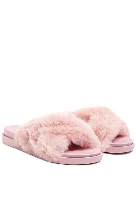 HOMEY FUR SLIP-ON FLATS - Oh So Boujie