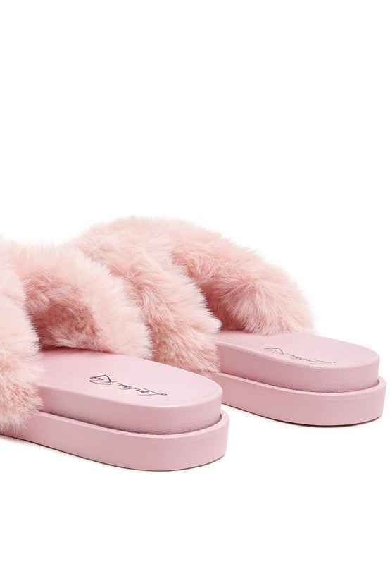 HOMEY FUR SLIP-ON FLATS - Oh So Boujie