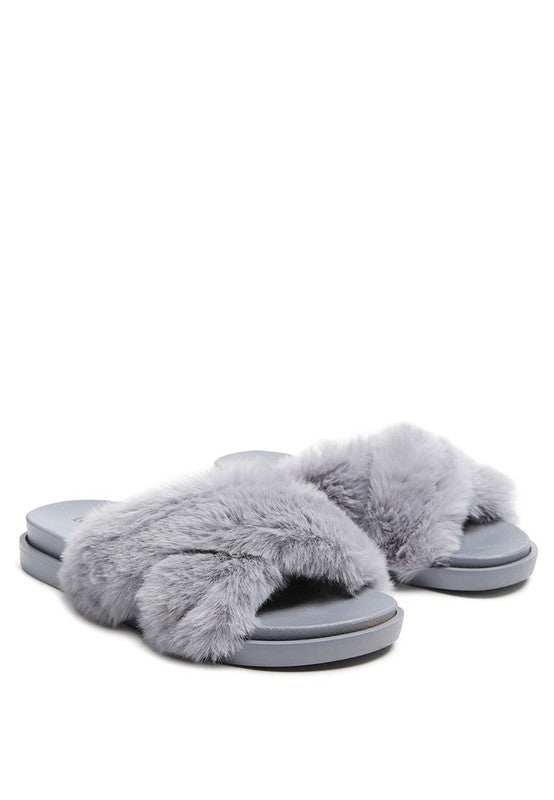 HOMEY FUR SLIP-ON FLATS - Oh So Boujie