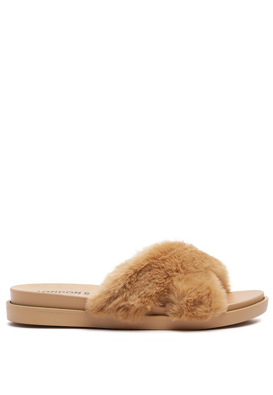 HOMEY FUR SLIP-ON FLATS - Oh So Boujie