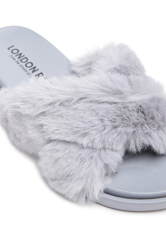 HOMEY FUR SLIP-ON FLATS - Oh So Boujie