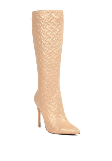 Tinkles Quilted High Heeled Calf Boots - Oh So Boujie