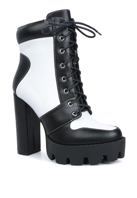 Moos Cow Printed Lace-up Block Heel Boots - Oh So Boujie