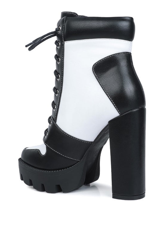 Moos Cow Printed Lace-up Block Heel Boots - Oh So Boujie