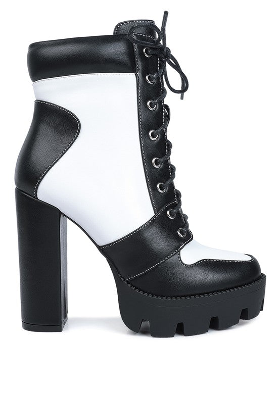 Moos Cow Printed Lace-up Block Heel Boots - Oh So Boujie