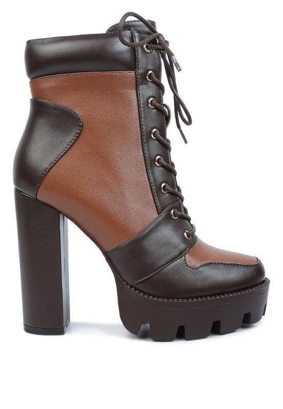 Moos Cow Printed Lace-up Block Heel Boots - Oh So Boujie