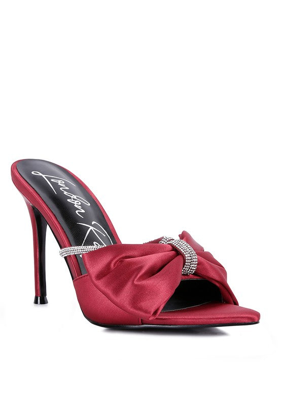 High Tea Jewel Strap High Heeled Satin Sandal - Oh So Boujie