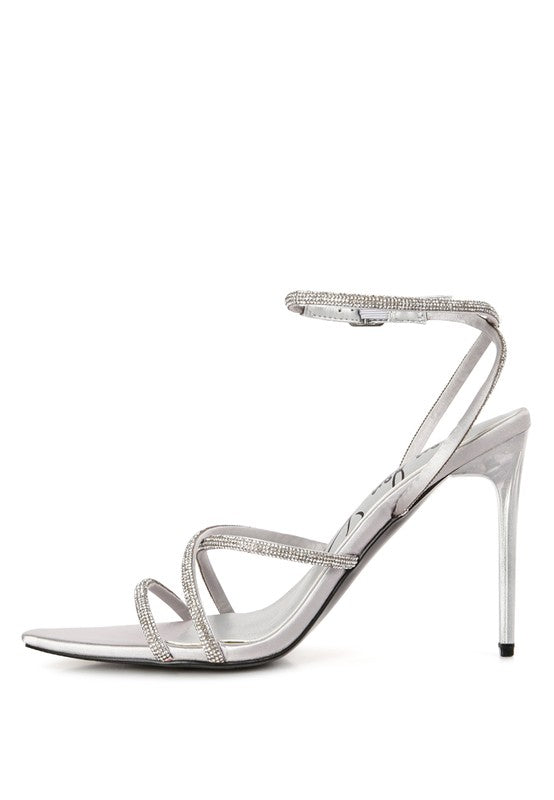 Dare Diamante Strap High Heeled Stiletto Sandals - Oh So Boujie