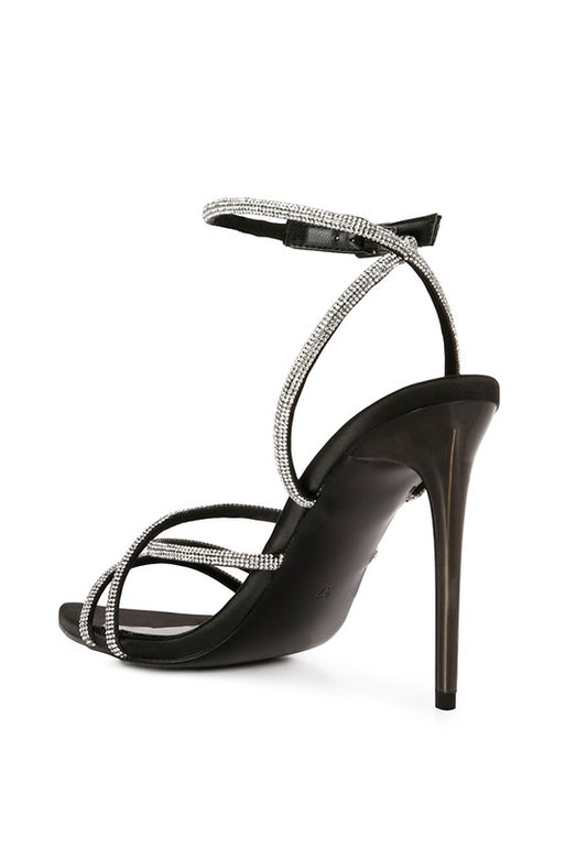 Dare Diamante Strap High Heeled Stiletto Sandals - Oh So Boujie