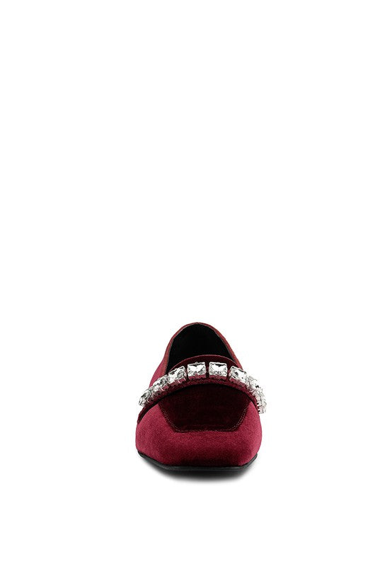 LAMINGTON Handcrafted Velvet Diamante Loafers - Oh So Boujie