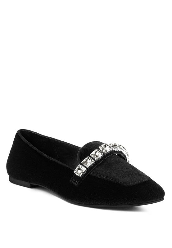 LAMINGTON Handcrafted Velvet Diamante Loafers - Oh So Boujie