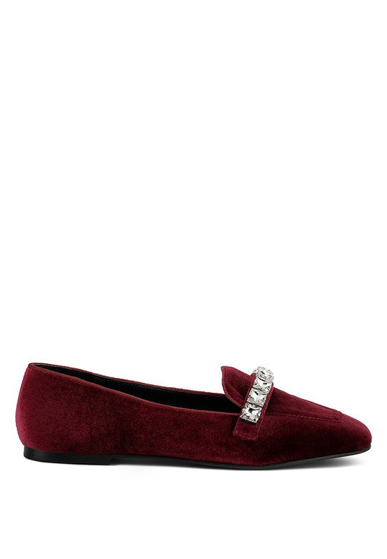 LAMINGTON Handcrafted Velvet Diamante Loafers - Oh So Boujie