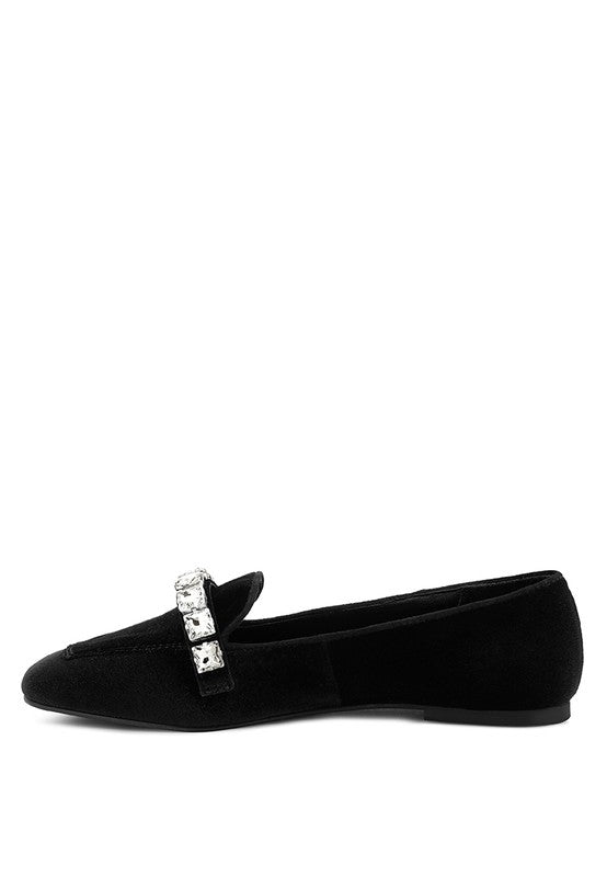 LAMINGTON Handcrafted Velvet Diamante Loafers - Oh So Boujie