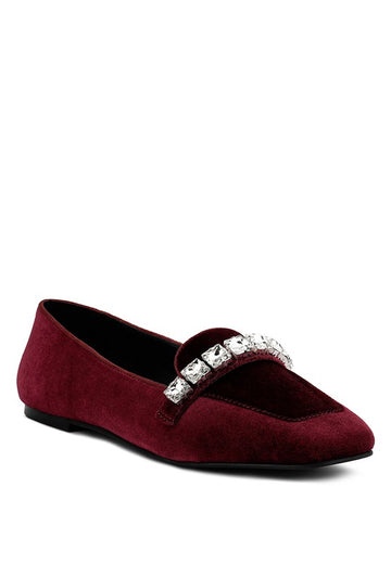 LAMINGTON Handcrafted Velvet Diamante Loafers - Oh So Boujie