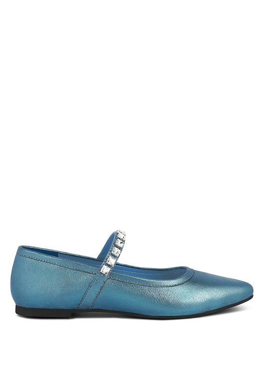 Alverno Metallic Leather Mary Jane Flats - Oh So Boujie