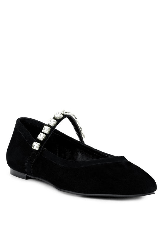 Assisi Fine Suede MaryJane Ballet Flats - Oh So Boujie