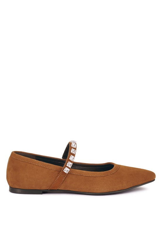 Assisi Fine Suede MaryJane Ballet Flats - Oh So Boujie