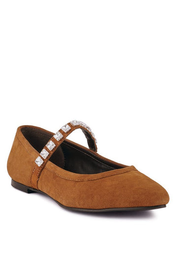 Assisi Fine Suede MaryJane Ballet Flats - Oh So Boujie