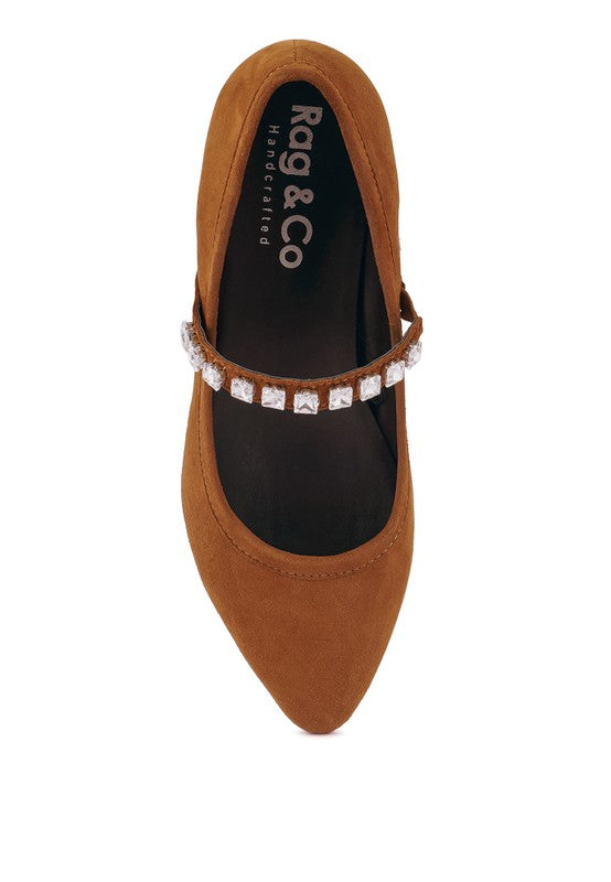 Assisi Fine Suede MaryJane Ballet Flats - Oh So Boujie