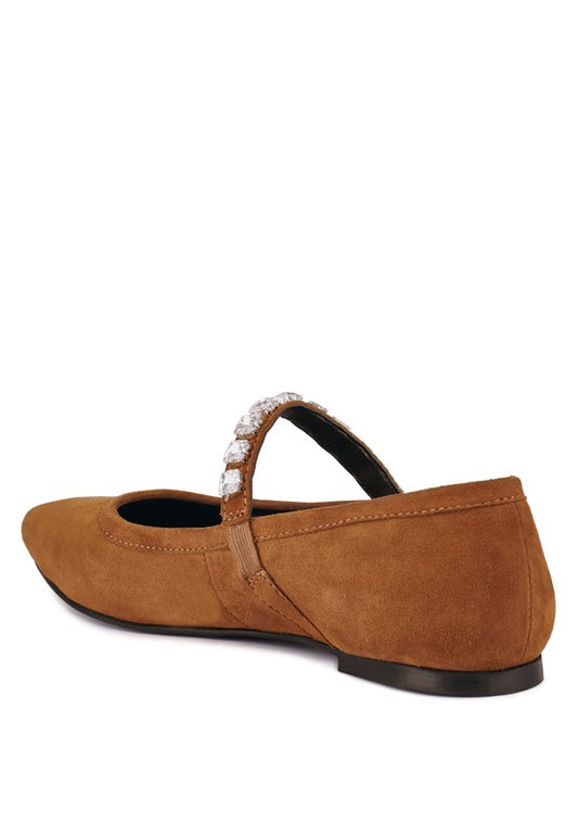 Assisi Fine Suede MaryJane Ballet Flats - Oh So Boujie