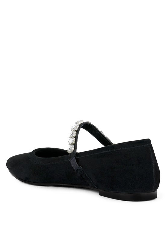 Assisi Fine Suede MaryJane Ballet Flats - Oh So Boujie