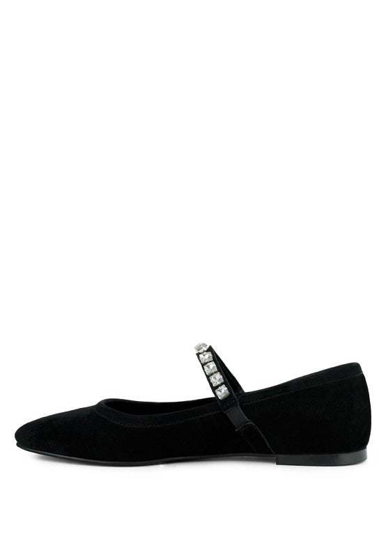 Assisi Fine Suede MaryJane Ballet Flats - Oh So Boujie