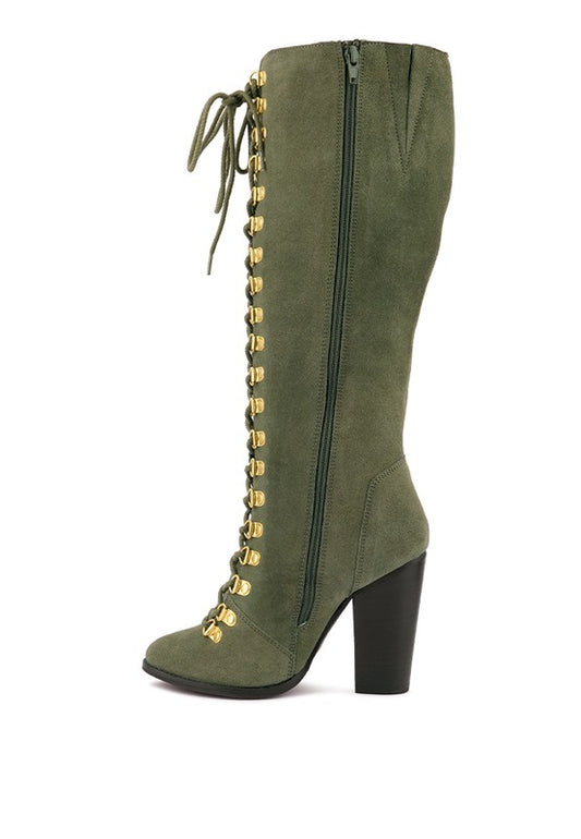 SLEET-SLAY Antique Heeled Calf Boot - Oh So Boujie