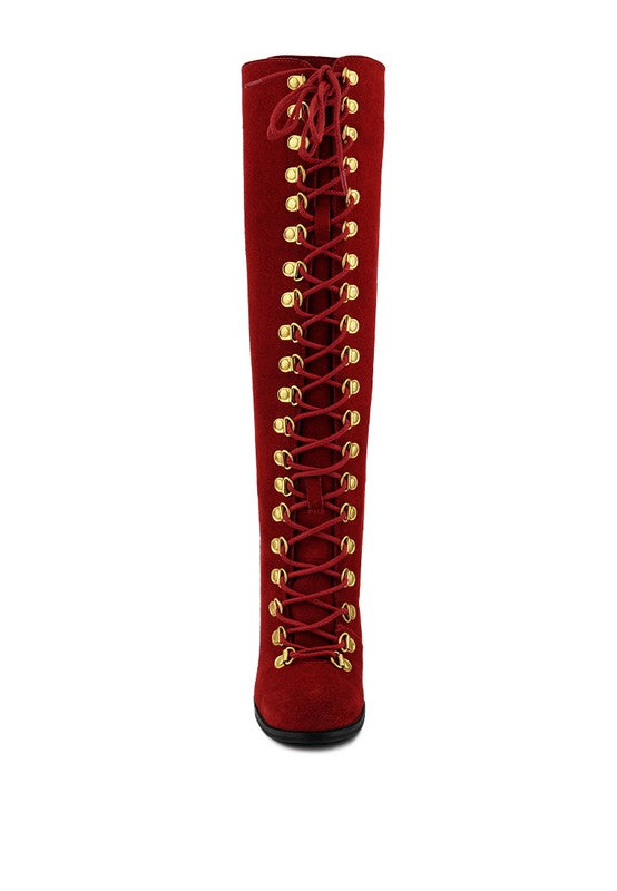 SLEET-SLAY Antique Heeled Calf Boot - Oh So Boujie