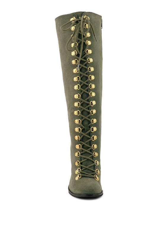 SLEET-SLAY Antique Heeled Calf Boot - Oh So Boujie